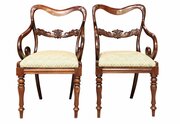 Pair William IV Mahogany Saddleback Carver Chairs