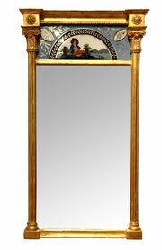 Regency Giltwood Pier Mirror With Verre Églomisé F