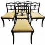 Set of 6 Regency Rope-back Ebonised Dining Chairs 