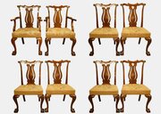 Set Of 8 Chippendale Style Mahogany Dining Chairs