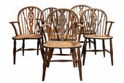 Set Of Six Wheelback Windsor Chairs