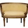 Small Giltwood Boudoir Sofa with Buttoned Curved B