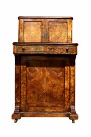 Victorian Burr Walnut Bureau De Dame 