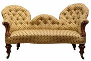 Victorian Mahogany Double-Ended Settee, Circa 1860