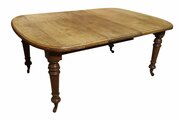 Victorian Oak D-End Extending Dining Table 