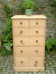 Antique Edwardian Pine Tall Boy Chest