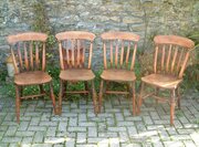 Antique Victorian Chairs - Kitchen Dining, Elm 