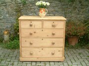 Antique Victorian Pine Chest Of Drawers
