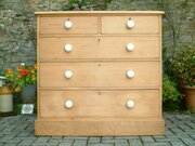 Victorian Antique Pine Chest Of Drawers