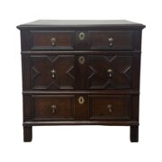 17th Century Geometric English Oak Chest Of Drawer