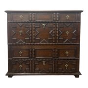 17th Century Geometric Oak Chest Of Drawers 
