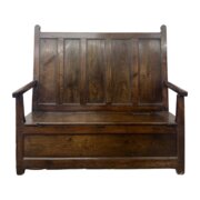 18th-Century Oak And Ash Box Settle