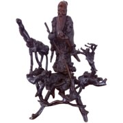 Qing Dynasty Root Carving Of Shoulao Chinese