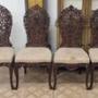 Set of four Anglo - Indian / Burmese Chairs 