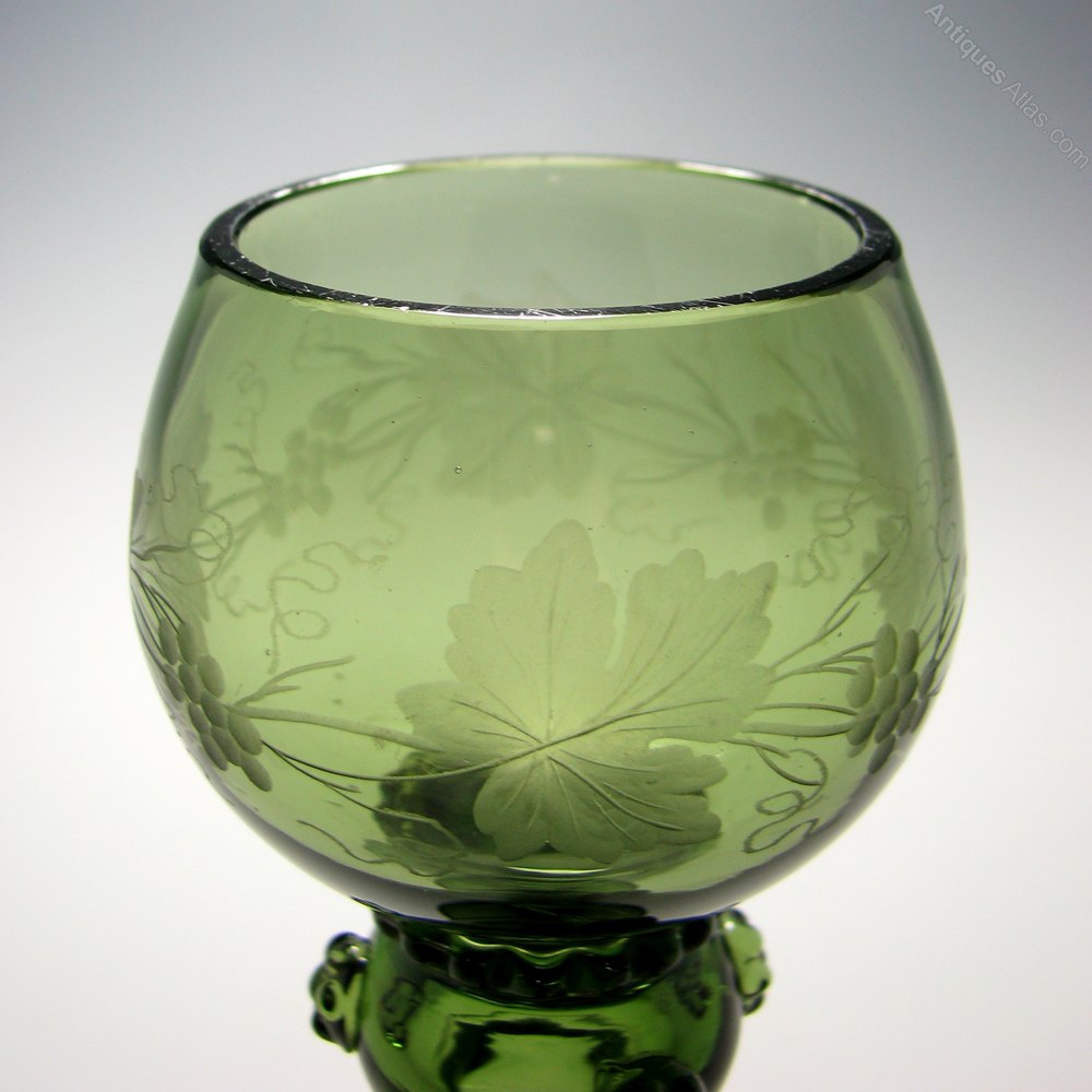 Antiques Atlas Engraved Victorian Hock Glass C1900