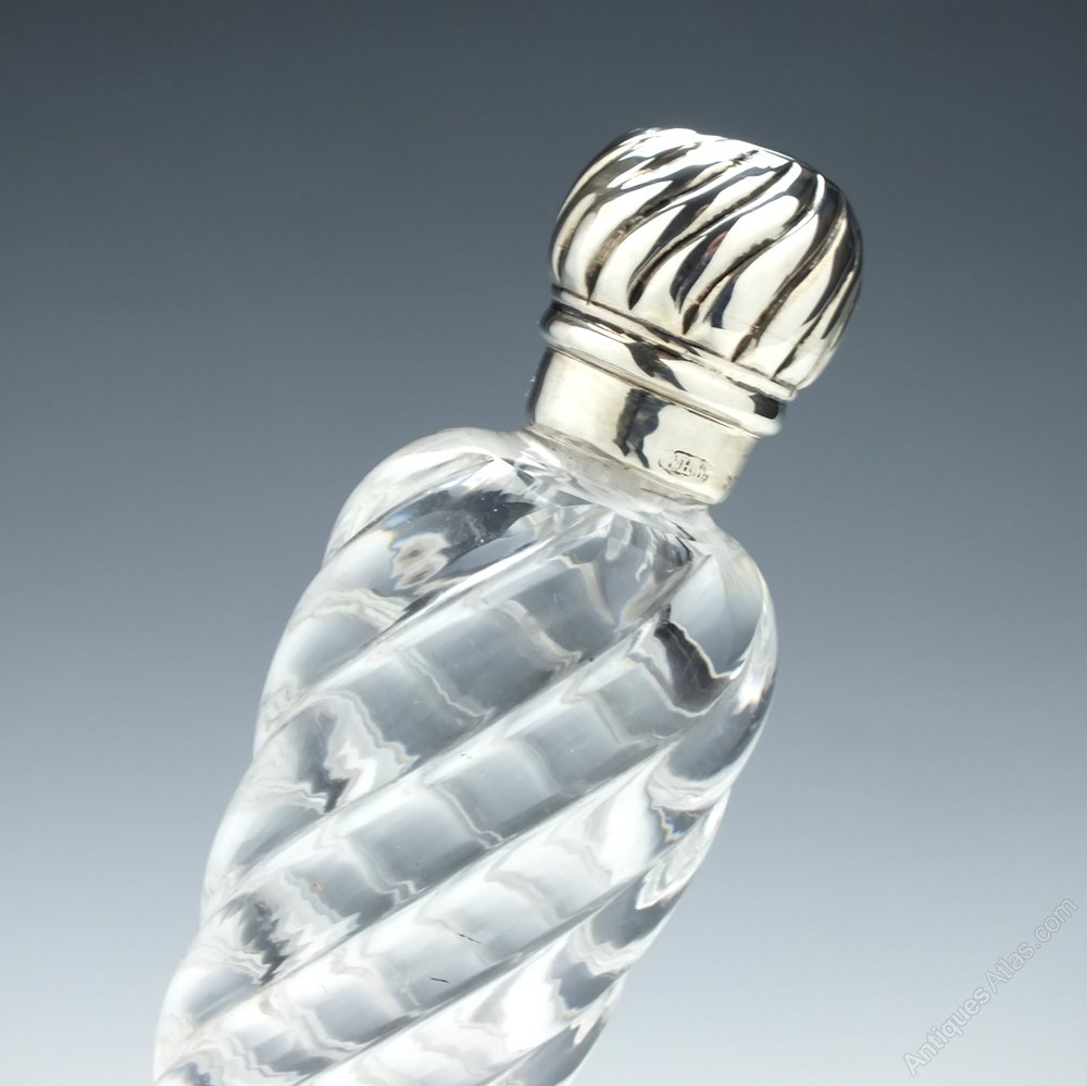 Antiques Atlas Large Victorian Silver Topped Perfume Bottle 1888