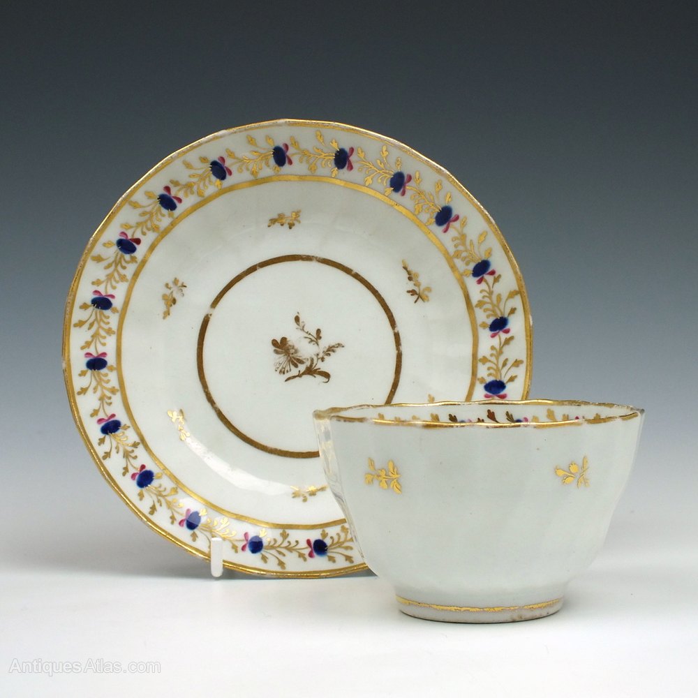 Antiques Atlas New Hall Fluted Porcelain Tea Bowl & Saucer C1790