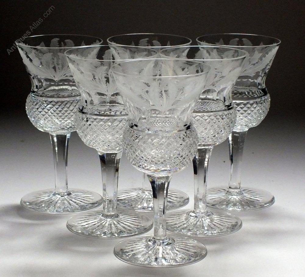 Antiques Atlas Six Edinburgh Crystal White Wine Glasses