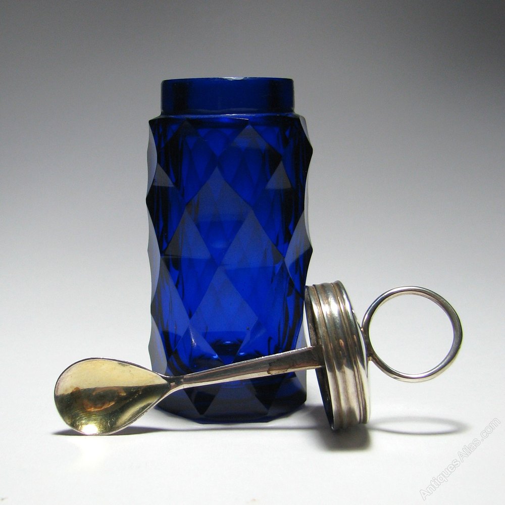 Antiques Atlas Six Piece Blue Glass And Silver Cruet Set