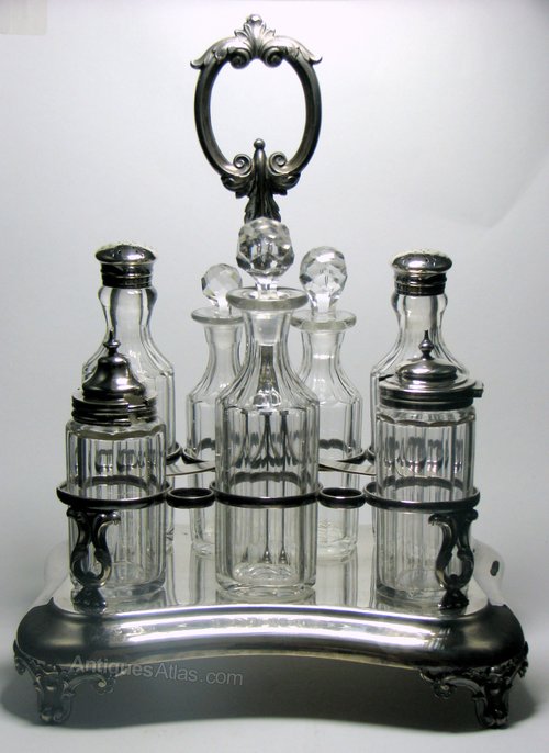 Antiques Atlas Victorian Silver Plated And Glass Condiment Set