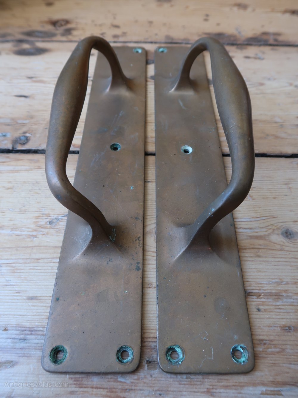 Antiques Atlas Pair Edwardian Heavy Brass Door Pull Handles