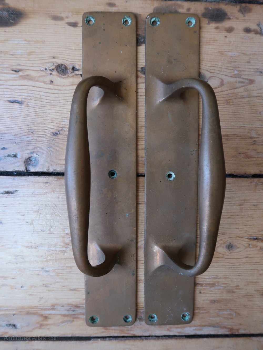 Antiques Atlas Pair Edwardian Heavy Brass Door Pull Handles