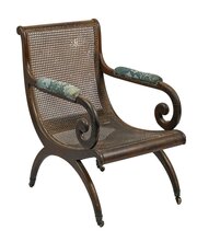 C1830s Rosewood Library Bergere Armchair JC Loudon