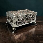 20th Century Chinese Silver-Plated Jewellery Casket