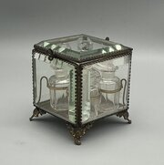 Antique French Ormolu And Glass Scent Case