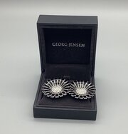 Georg Jensen Black Enamel And Silver Earrings