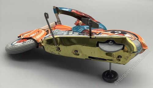 Antiques Atlas - Technofix GE255 Tinplate Racing Motorcycle