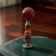 Victorian Red Banded Agate & Gilt Desk Seal 