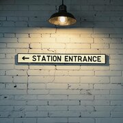 Vintage British Railway Station Entrance Sign