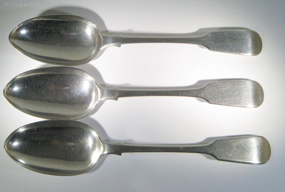 Antiques Atlas Set Of Three Victorian Silver Serving Spoons