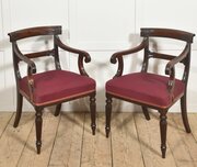 A Pair Of George IV Mahogany Armchairs