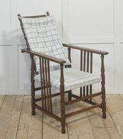 Adjustable Reclining Upholstered Oak Armchair