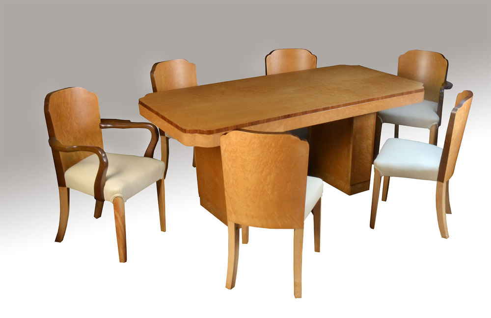 Art Deco Bird S Eye Maple Dining Room Suite Antiques Atlas Art Deco Birds Eye Maple Dining Room Suite