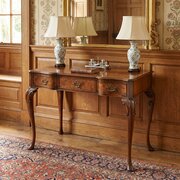 Burr Walnut Queen Anne Style Writing Table 
