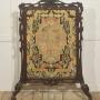 Carved Oak Firescreen with Figural Tapestry Panel
