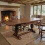 Carved Oak Refectory Dining Table With Pull-Out Ex
