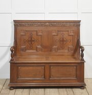 Carved Oak Settle