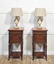 Elegant Pair Of Antique Mahogany Bedside Cabinets