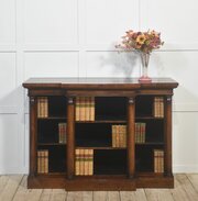 Fine 19th Century Rosewood Breakfront Open Bookcas