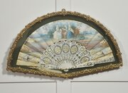 Framed Decorative Folding Fan With Rococo Pastoral