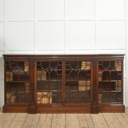 Georgian Style Mahogany Breakfront Glazed Bookcase