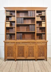 Large Carved Oak Bookcase