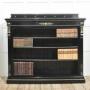 Large Ebonised Brass Mounted Open Bookcase