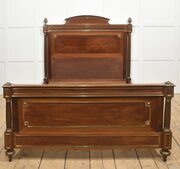 Late 19thc Mahogany And Brass-Mounted Bedstead