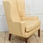 Leather Upholstered Wingback Armchair