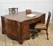 Mahogany Serpentine Partner’s Desk